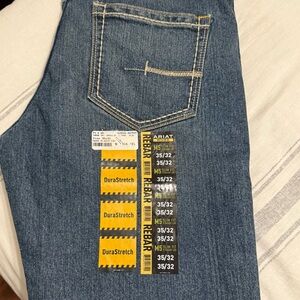 ARIAT - 35/32 Rebar M5 Straight DuraStretch Edge Stackable Straight Leg Jean